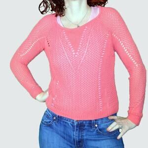 Urban Outfitters Fishnet Pink XS Sweater Pins & Needles